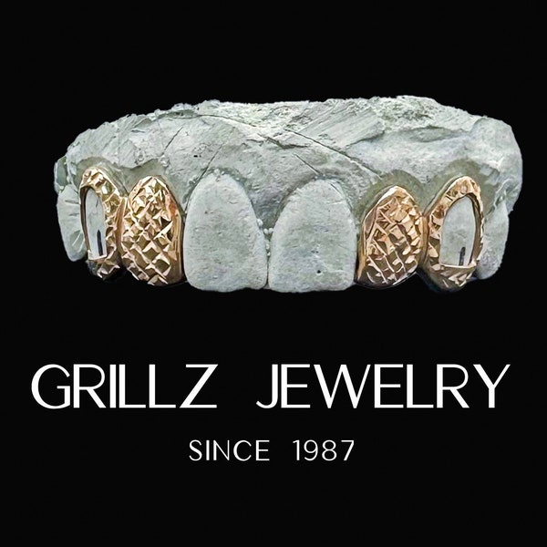 Grillz for women, custom gold grillz, open face grillz with diamond cuts, Silver 925, 10K Gold, 14K Gold, fast grillz