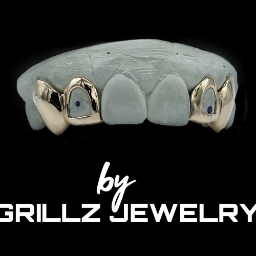 Custom Grillz 6pc Open Face With Diamond Cuts on Fangs Etsy