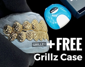 Custom Diamond Dust Grillz: Sterling Silver, 10K/14K Gold