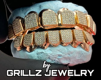 Custom CZ Grillz: Sterling Silver, 10K, 14K Gold