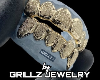 Custom Diamond Dust Grillz: Silver, 10K, 14K Gold, Free Mold Kit