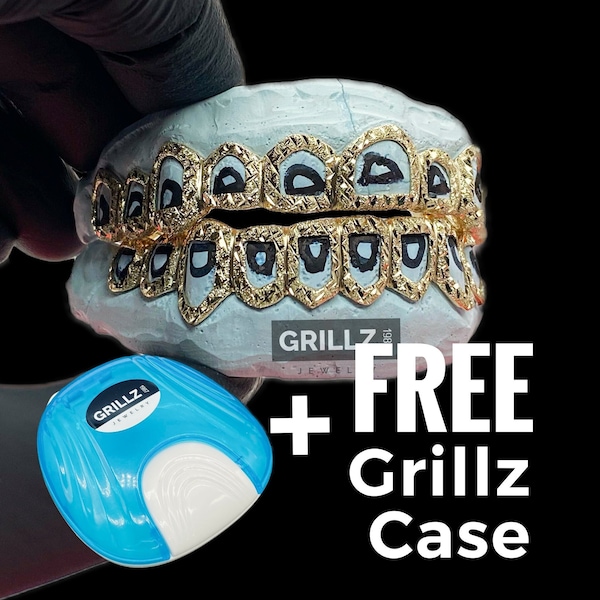 Unique Open Face Grillz, FREE Case, Extreme shiny diamond dust, Stylish cuts, FAST Process, Free 2 Days U.S. Delivery by GRILLZJEWELRY