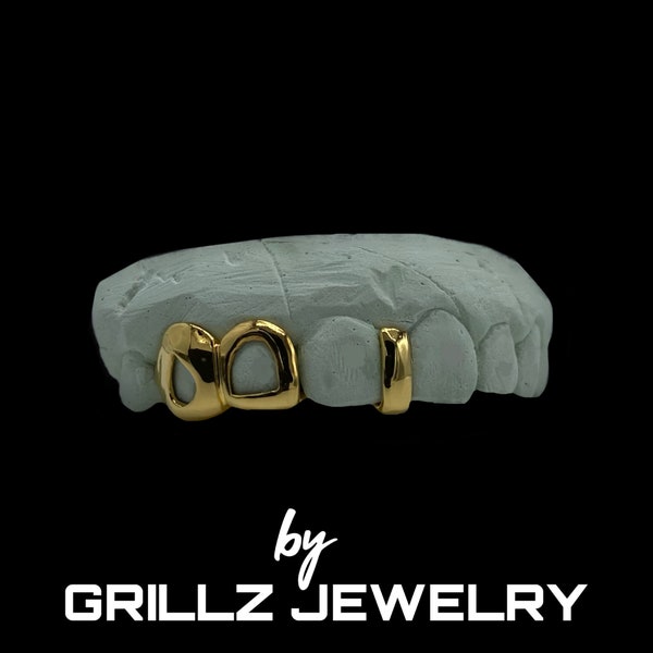 Custom Grillz with a Tear Drop, Open face grillz, Feminine Custom Grillz, Gold Teeth with Gap Filler, Christmas Gift, Wedding Gift