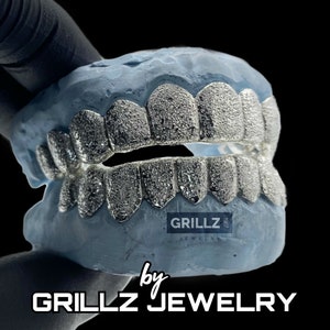 Grillz cold iceberg look, high quality handcraft, free perm cuts, fast 3 days done high quality, Silver 925 10K 14K Gold FREE shipping