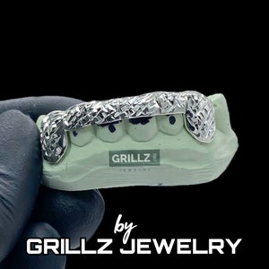 Grillz fangs with tip covering (925 Silver - Real 14K Gold) processed in 3 Days, Free Diamond Cuts, FREE 2 Day Shipping by Grillz jewelry