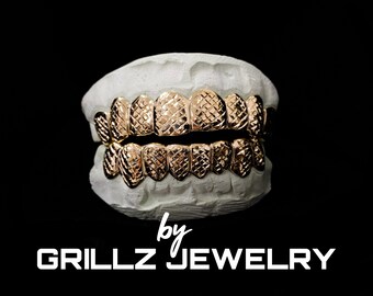 Custom Grillz Jewelry Diamond Cuts and Free Perm Cuts with White, Gold, Rose Color, Sterling Silver 925, 10K, 14K Gold, Grillz Shiny Fits