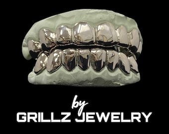 Grillz personnalisés en argent sterling, découpes permanentes, kit de moulage à faire soi-même, grillz sur mesure en argent 925 et or 10 carats, bijoux hip-hop