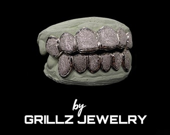 Diamond Dust Grillz: Custom Silver, 10K, 14K Gold Grill