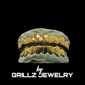 Custom Grillz Free Perm / Deep Cuts (Silver 925 Only) Double Dipped in 18K Yellow, White, Rose Gold, FREE 2-Day Delivery by GRILLZJEWELRY