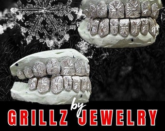 Grillz, Starburst Shiny Design, Automatically FREE Perm Cuts, FREE mold kits, Very FAST process, Free express shipping