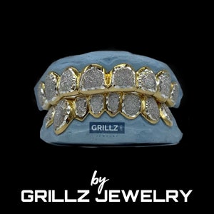 Custom grillz, FREE diamond dust, 925 Silver Real 14K Gold , FREE mold kits, Fast process, FREE 2 Day Shipping by Grillz jewelry image 2