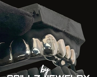 Custom Laser Engraved Grillz: 10K/14K Gold, 925 Silver Dental Jewelry