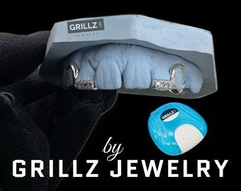 Custom CZ Stone Grillz: Open Face Tip Covers, Free Mold Kit