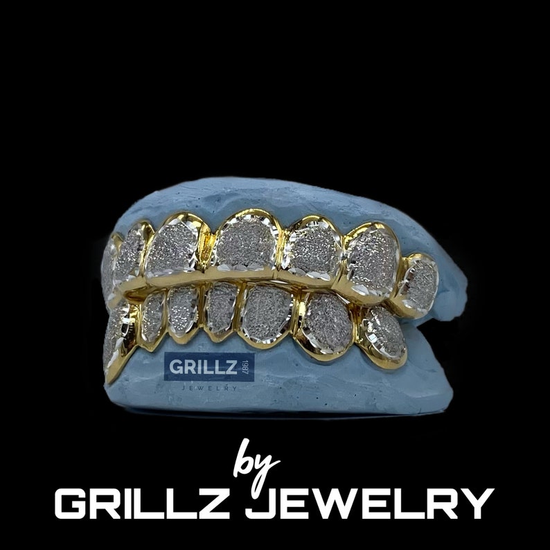 Custom grillz, FREE diamond dust, 925 Silver Real 14K Gold , FREE mold kits, Fast process, FREE 2 Day Shipping by Grillz jewelry image 3