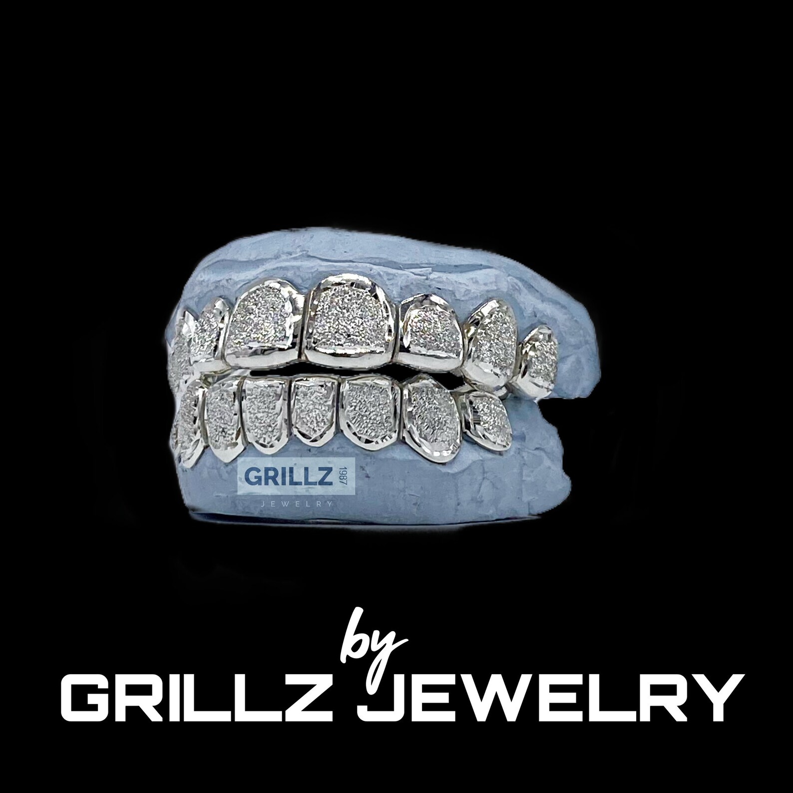 Grillz near me stylish look in white gold silver with FREE Etsy España