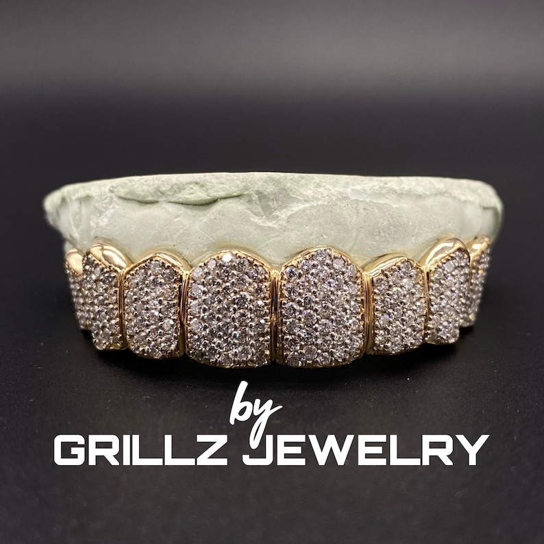 Custom Grillz Real SI Diamonds / CZ Handset Silver 925 14K Etsy