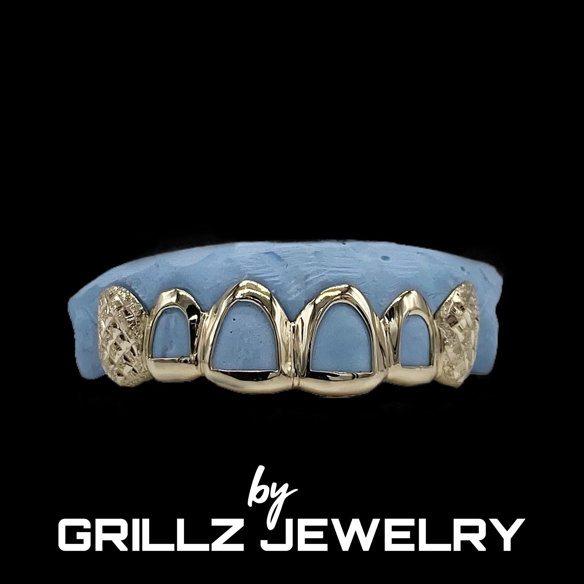 Open Face White Gold Teeth