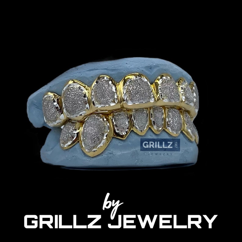 Custom grillz, FREE diamond dust, 925 Silver Real 14K Gold , FREE mold kits, Fast process, FREE 2 Day Shipping by Grillz jewelry image 4