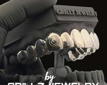 Laser Engraved Grillz: 10K/14K Gold, 925 Silver Teeth Jewelry - Free Mold Kit