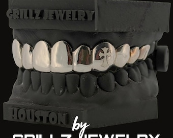 Custom Laser Engraved Grillz: 10K/14K Gold, 925 Silver Bling Teeth