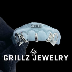 Grillz trendy open fangs, double wings, FREE gap filler, stylish, Easy Process, Quickly Done, High quality, FREE mold kits, FREE express