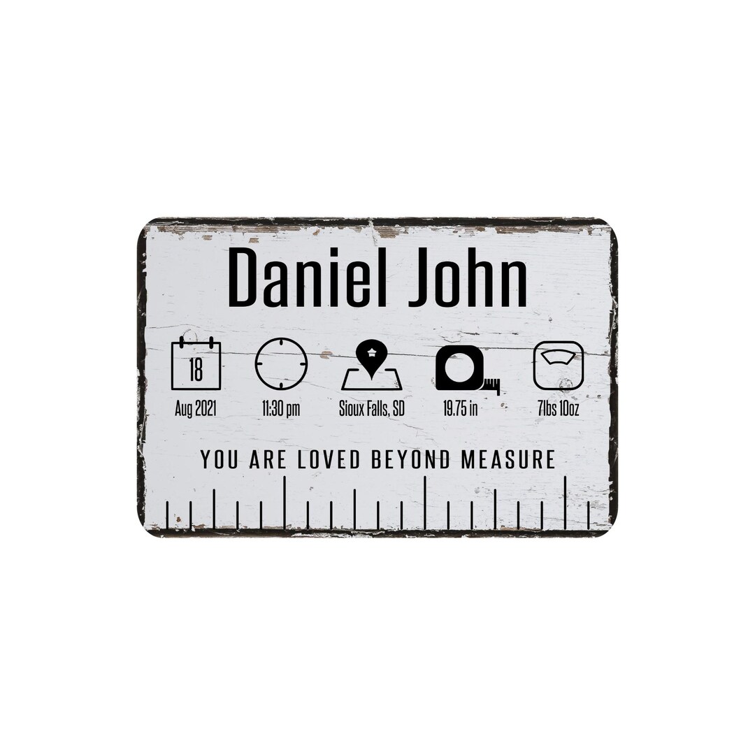 Personalized Baby Birth Stats Metal Sign, First Mothers Day Gift ...