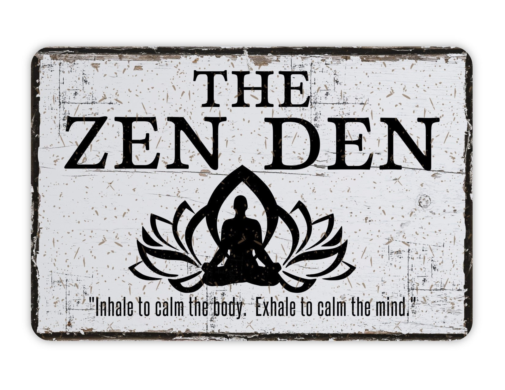 The Zen Den Metal Wall Art Sign Contemporary Modern Farmhouse Etsy