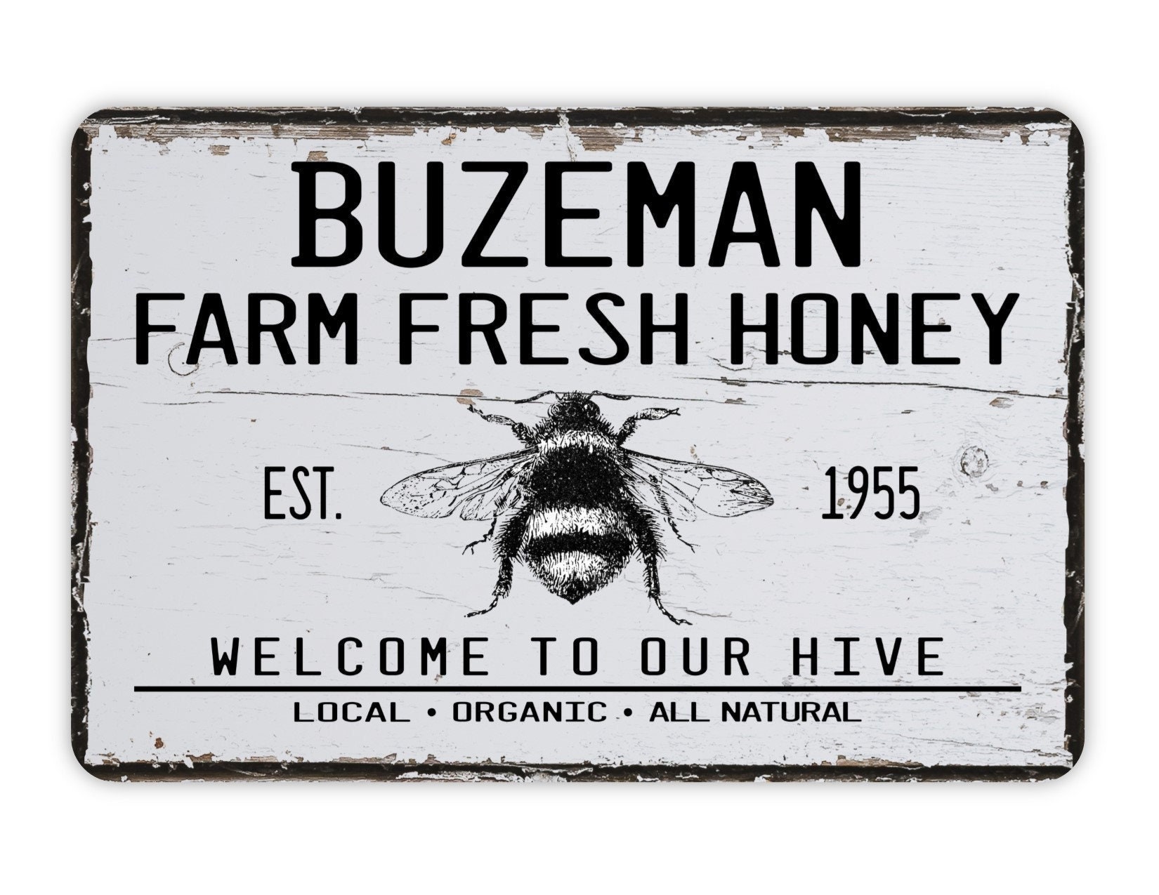 Farm Fresh Honey Metal Sign Personalized Contemporary Modern Etsy