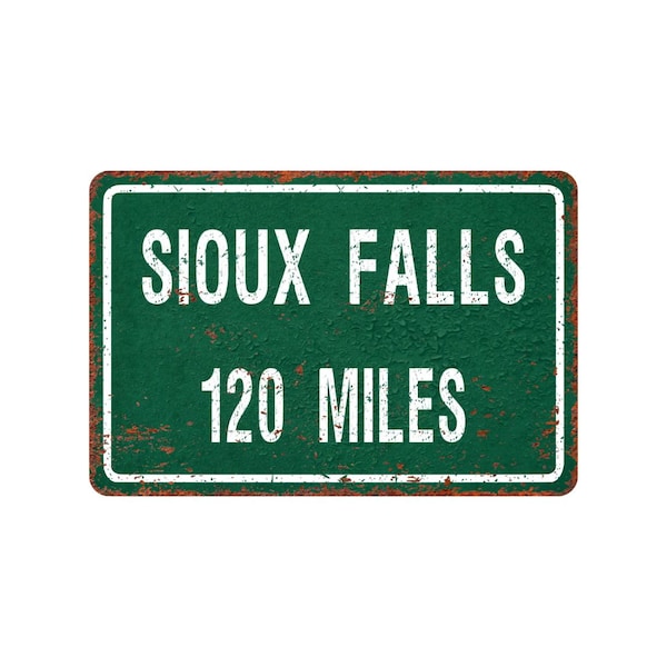 Personalized Highway Distance To Custom Location Metal Sign, Favorite Location Wall Decor Gift, 12"x8"