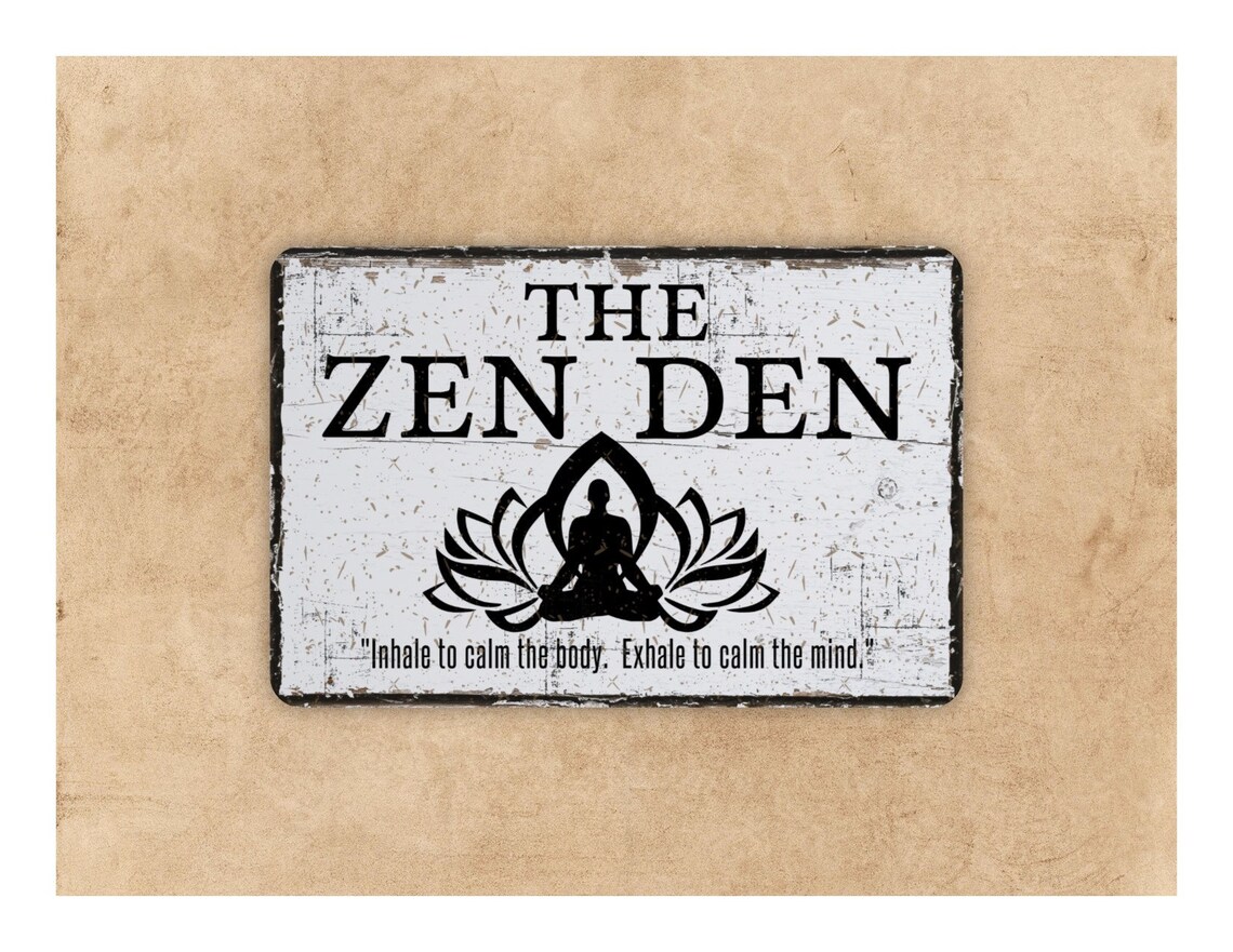The Zen Den Metal Wall Art Sign Contemporary Modern Farmhouse Etsy