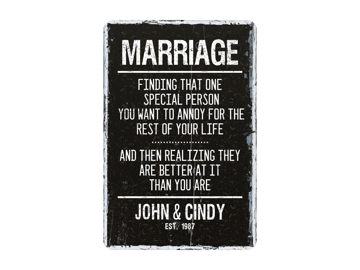 Marriage Annoy Funny Quote Wedding Ceramic Novelty Plaque Sign Gift cr54