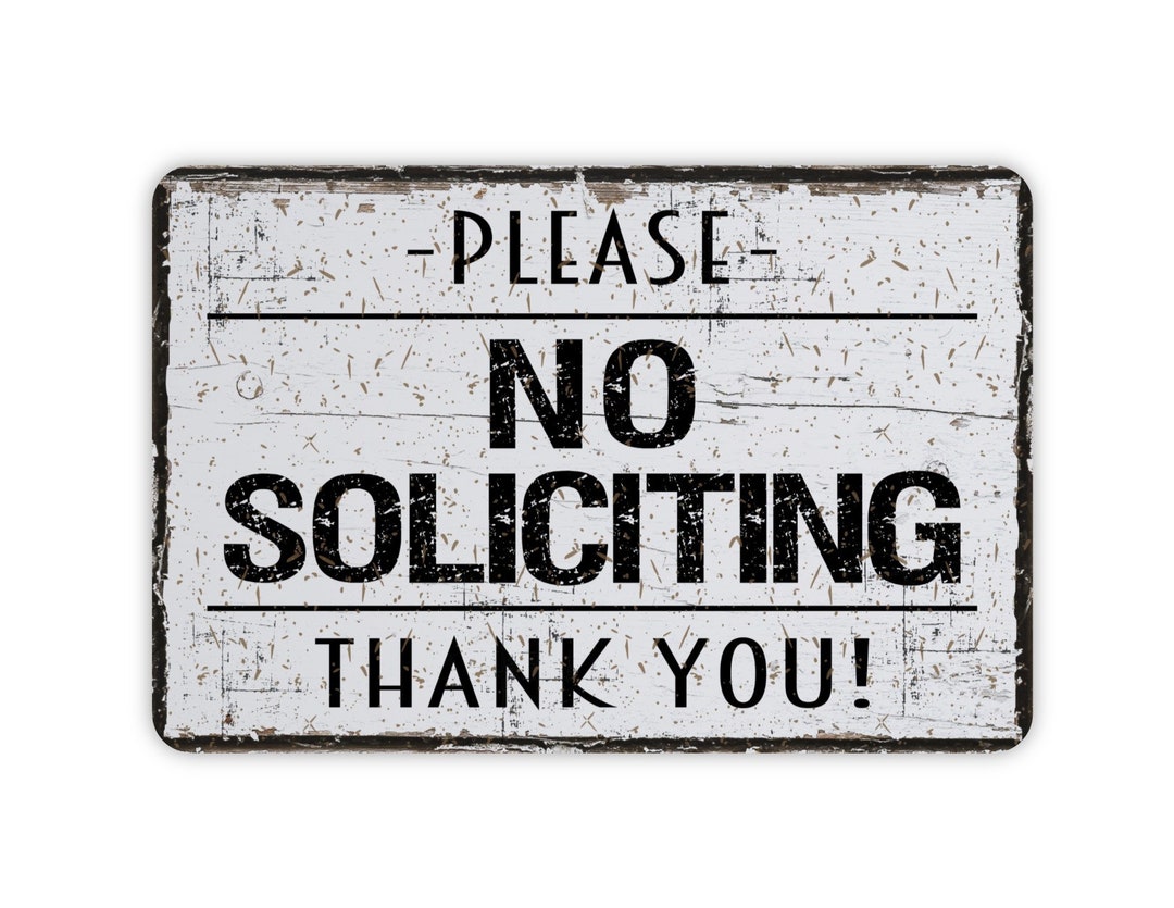 No Soliciting Metal Sign, Custom Rustic Distressed Modern Farmhouse ...