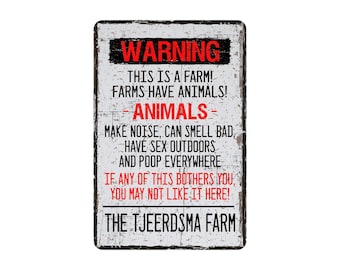 Funny Farming Metal Sign, Warning This Is a Farm, Rustic Farmhouse Decor, Homestead Life Decoration, Country Humor Wall Art, 8"x12"