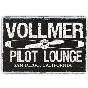Letrero metálico personalizado de estilo vintage para salón de pilotos, decoración de pared moderna y contemporánea, regalo vintage con temática de aviación, 30 x 20 cm