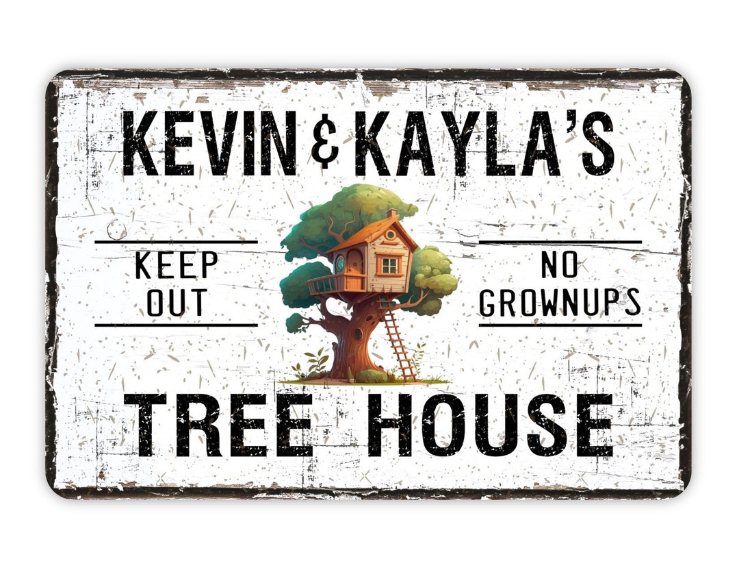 Tree House Sign Custom Personalized Contemporary Modern Etsy