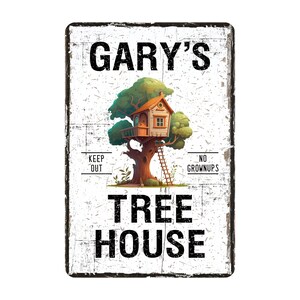 Treehousekeep Out Sign Custom Tree House Sign, Personalized Kids Treehouse Distressed Metal ...