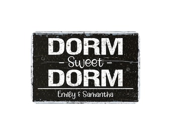 Dorm Sweet Dorm Personalized Metal Sign, Custom Farmhouse Style Metal Wall Decor, College Life Door Welcome, Off To College Gift, 12"x8"