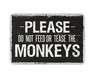 Vintage Do Not Feed Monkeys Sign, Zoo Sign, Vintage Sign. Retro Wall Sign,  Monkeys Sign - Etsy