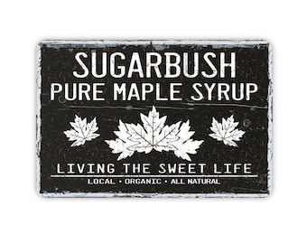 Vintage Style Maple Syrup Personalized Metal Sign, Contemporary Modern Farmhouse Wall Decor, Vermont Themed Vintage Novelty Gift 12&quot;x8&quot;