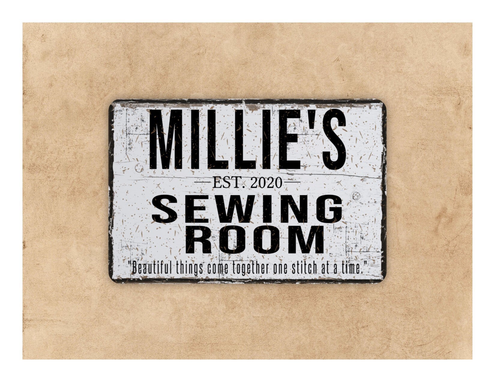 Personalized Name Sewing Room Metal Sign Custom Craft Room Etsy