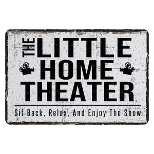 Family Movie Night Sign, Home Theater Wall Art, Custom Movie Theatre Metal Wall Decor, Theater Movie Room Signage, Cinema Lover Gift, 12&quot;x8&quot;