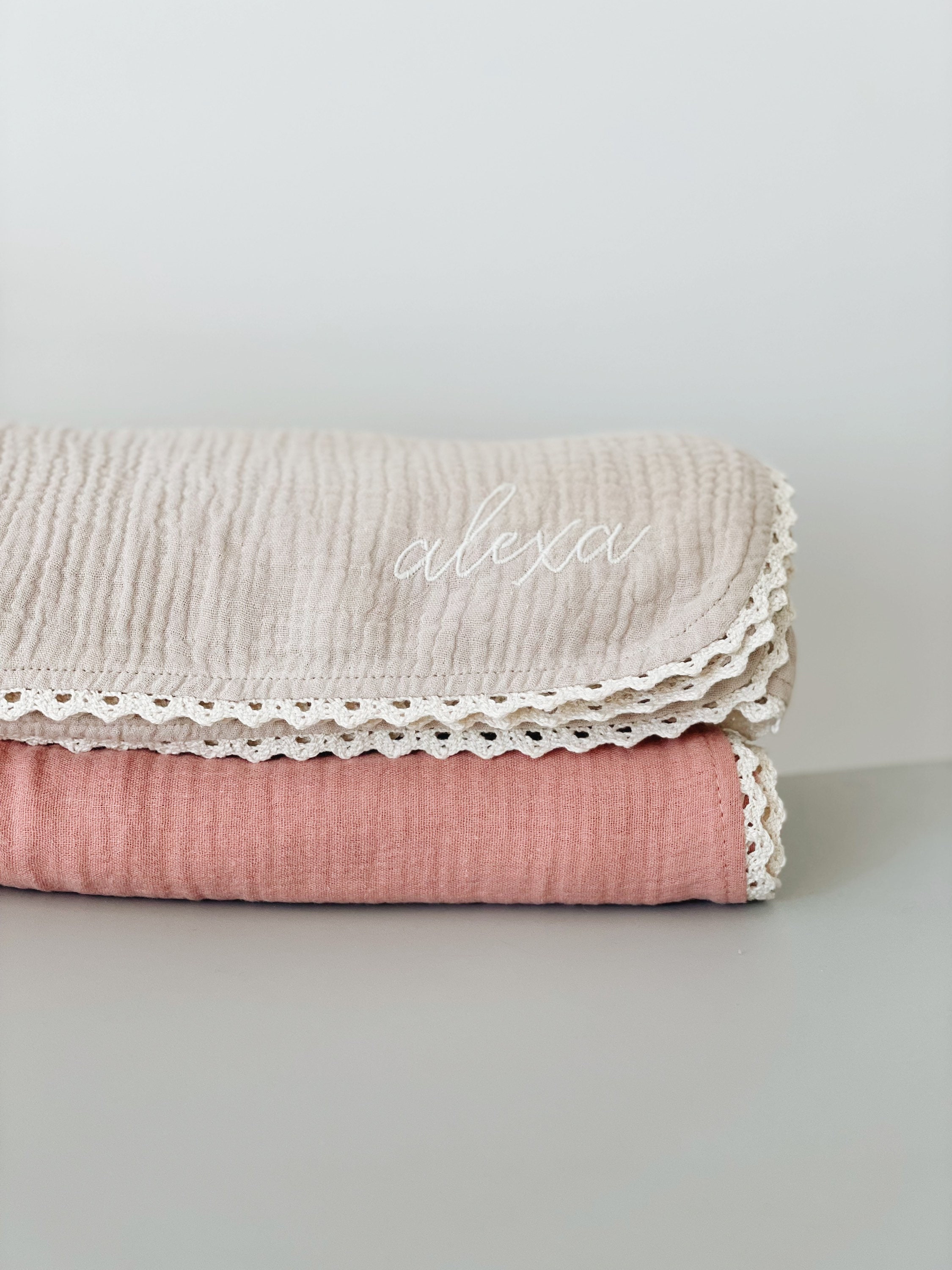 Personalised Organic Cotton Baby Blanket Embroidered Name Etsy