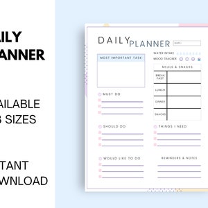 24 Hour Daily Planner Printable, Daily To-do List, Half Hour Planner ...