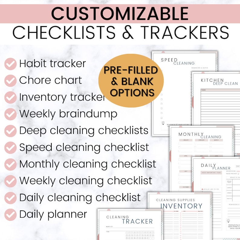 ADHD/ Neurodivergent Cleaning Checklists, Weekly House Chores, Clean Home Routine, Monthly Cleaning List, Printable Home Cleaning Planner image 4