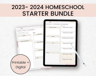 Homeschool Planner Pages, Printable Homeschool Organizer, Digital Homeschool Lesson Planner, Homeschool Calendar, Homeschool Schedule