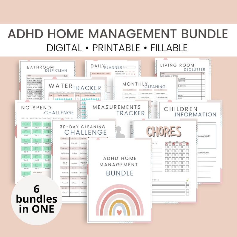 ADHD Home Management Binder ADHD Organization Household image 1