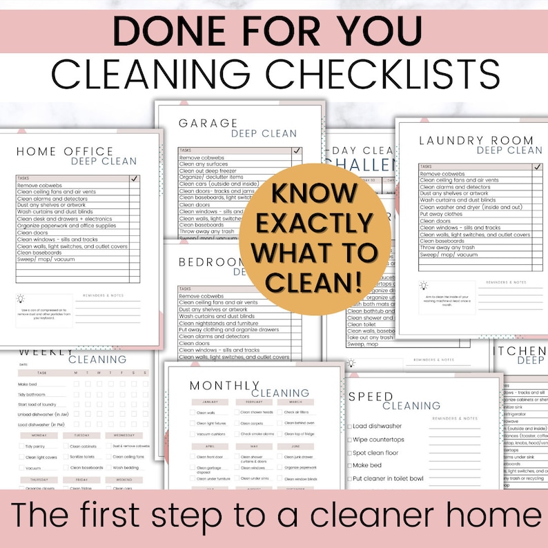 ADHD/ Neurodivergent Cleaning Checklists, Weekly House Chores, Clean Home Routine, Monthly Cleaning List, Printable Home Cleaning Planner image 2