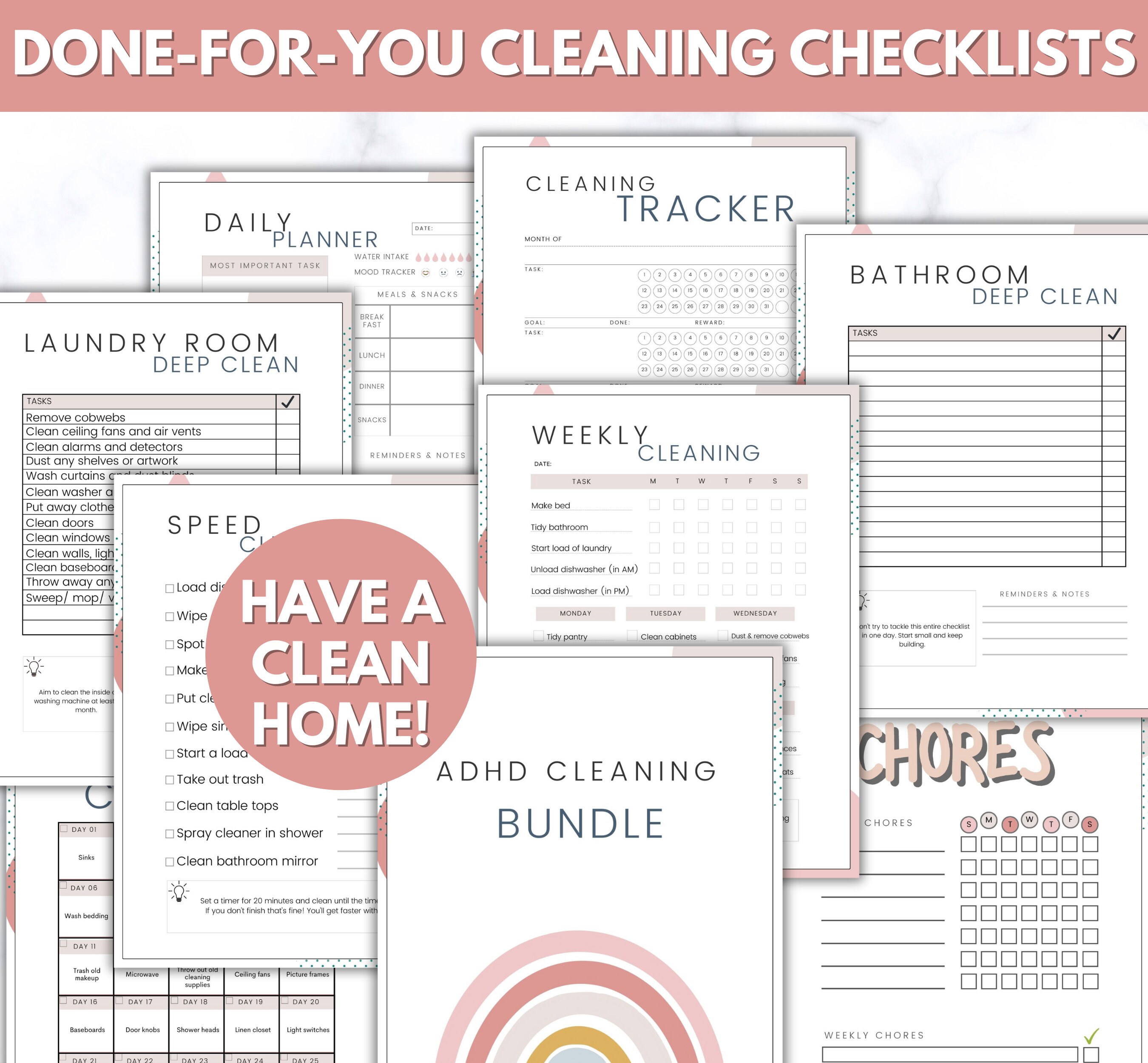 ADHD Home Management Binder, ADHD Organization, Household Planner ...
