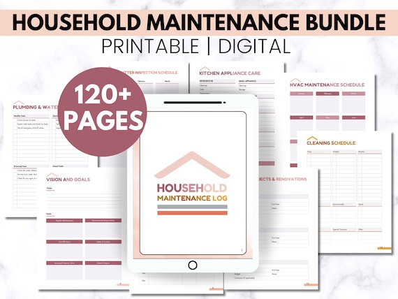 Home Maintenance Planner, Renovation Planner, Home Improvement Checklist, Maintenance Schedule, Emergency Binder, Household Planner