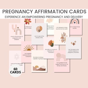Tarjetas de afirmación de nacimiento, tarjetas de mantra de nacimiento, tarjetas de nacimiento positivas, baraja de afirmación de parto, gratitud por embarazo, regalo de mamá embarazada